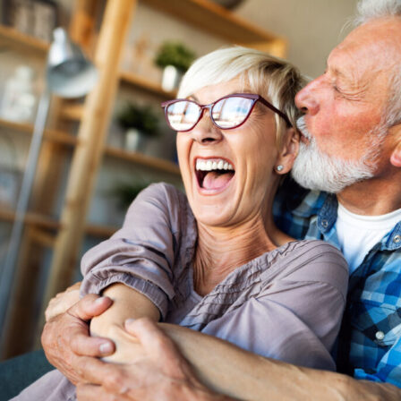 Cheerful senior couple enjoying life and spending time together
